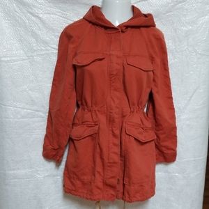 Ann Taylor Loft Burnt Orange Rust Utility Jacket.